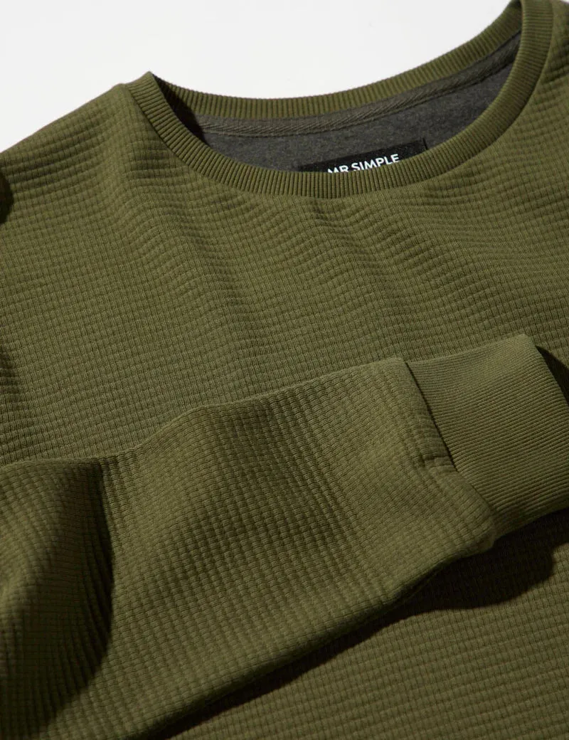Mr Simple Smith Long Sleeve Waffle Tee in Fatigue