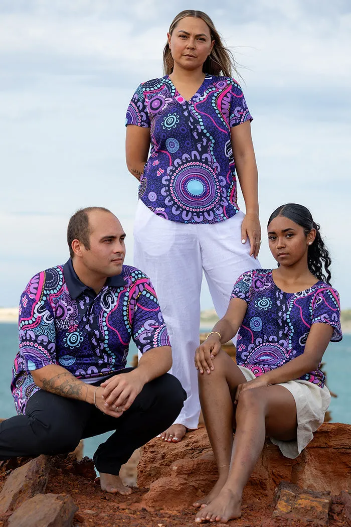 Muru To Our Biriwal (Pathway To Our Future) NAIDOC 2025 V Neck Women's Short Sleeve Blouse