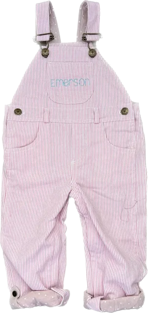 Pink Stripe Denim Overalls