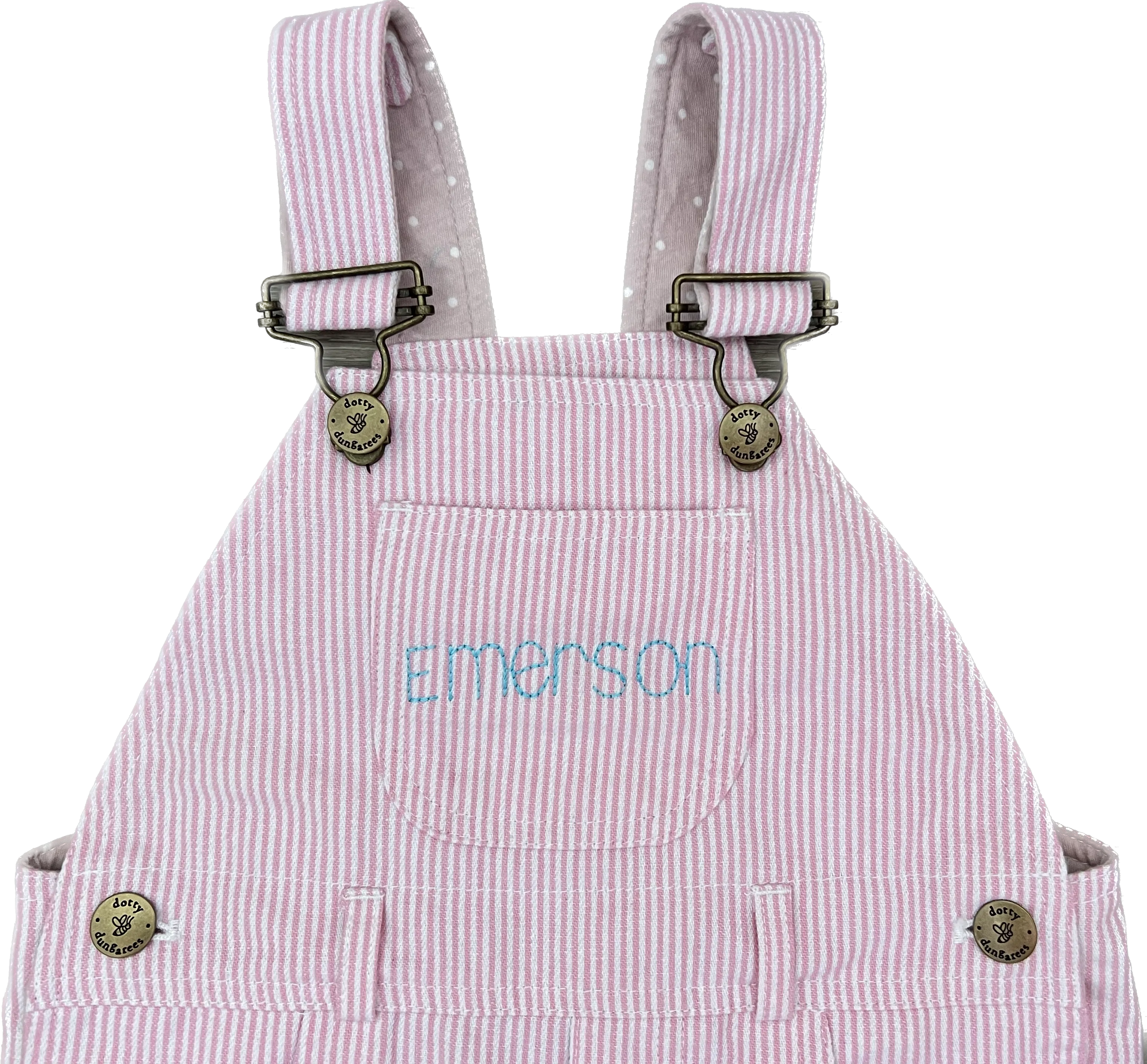 Pink Stripe Denim Overalls