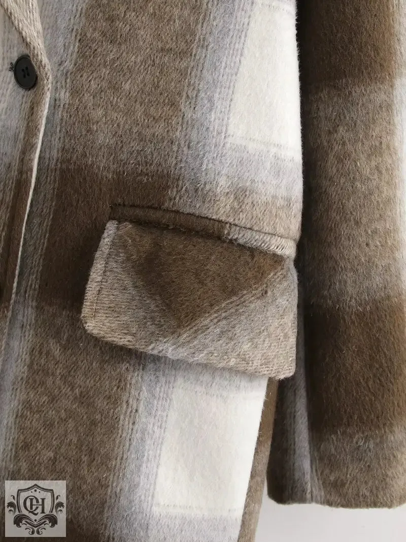 Plaid Mid-Length Coat