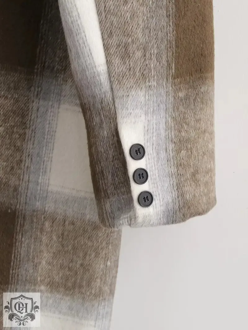 Plaid Mid-Length Coat