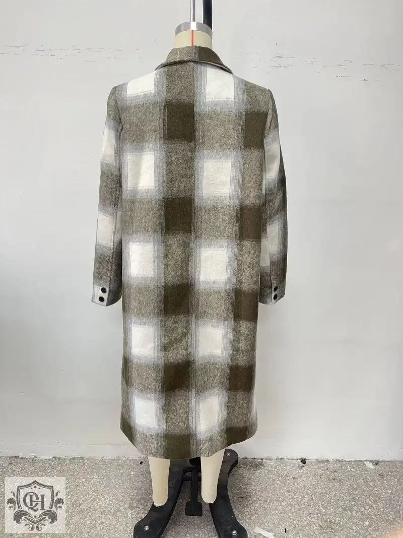 Plaid Mid-Length Coat