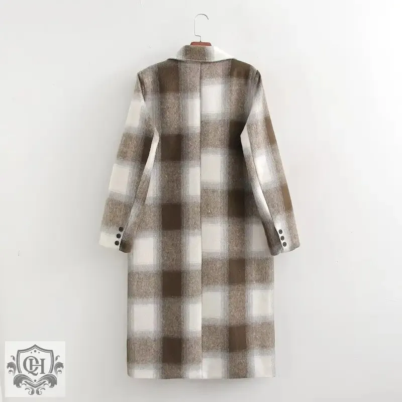 Plaid Mid-Length Coat