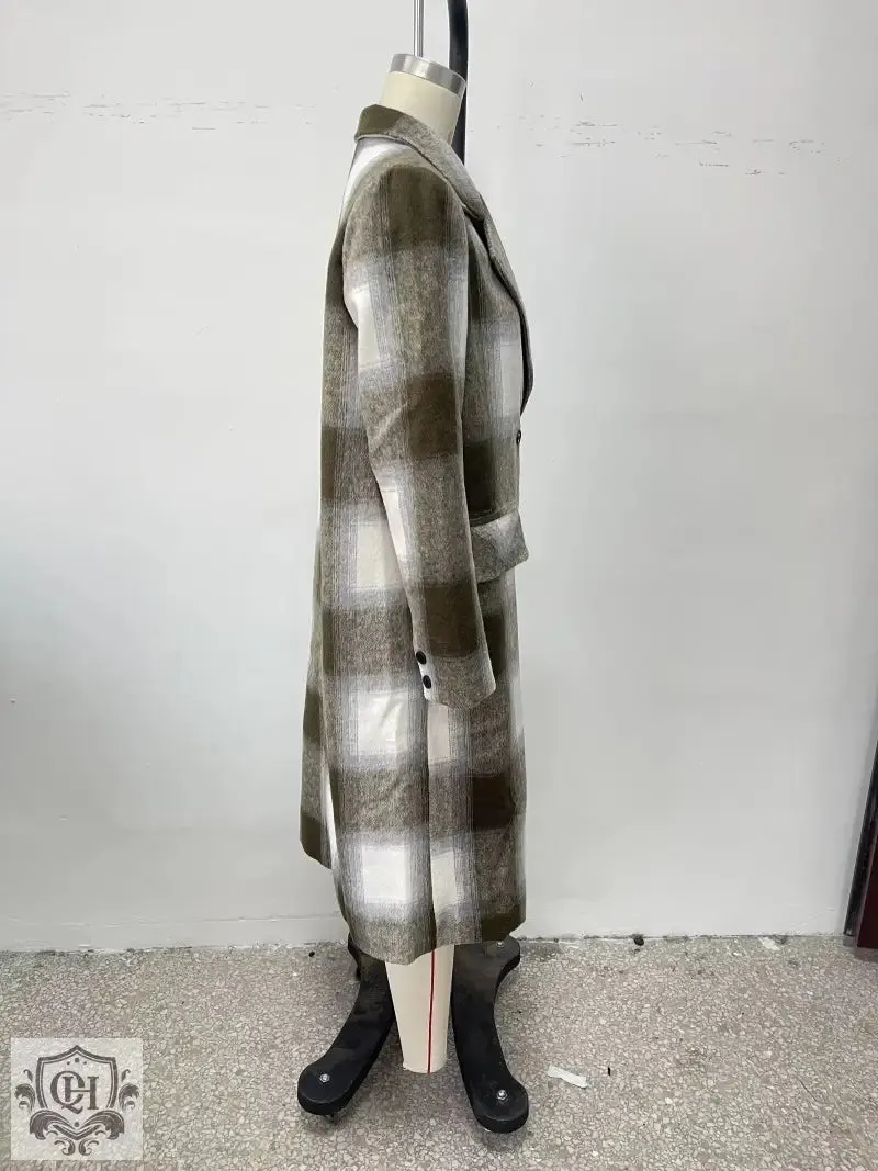Plaid Mid-Length Coat