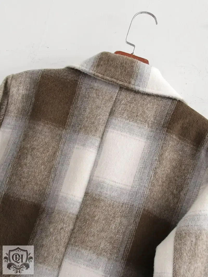 Plaid Mid-Length Coat