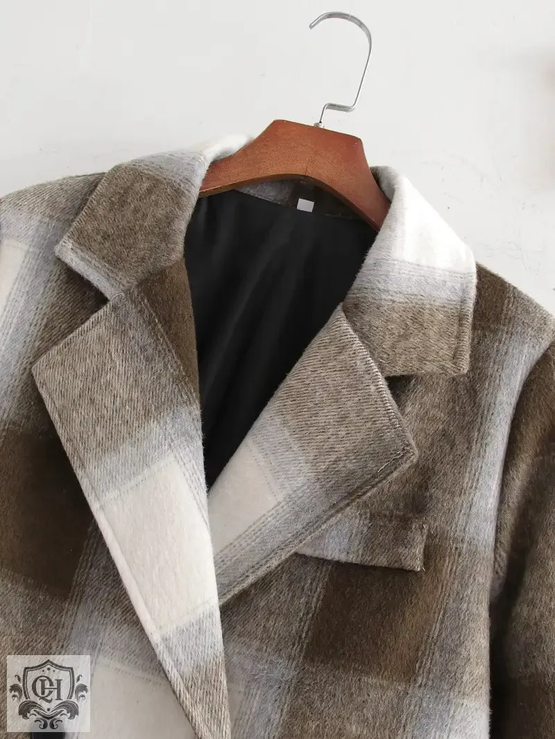 Plaid Mid-Length Coat