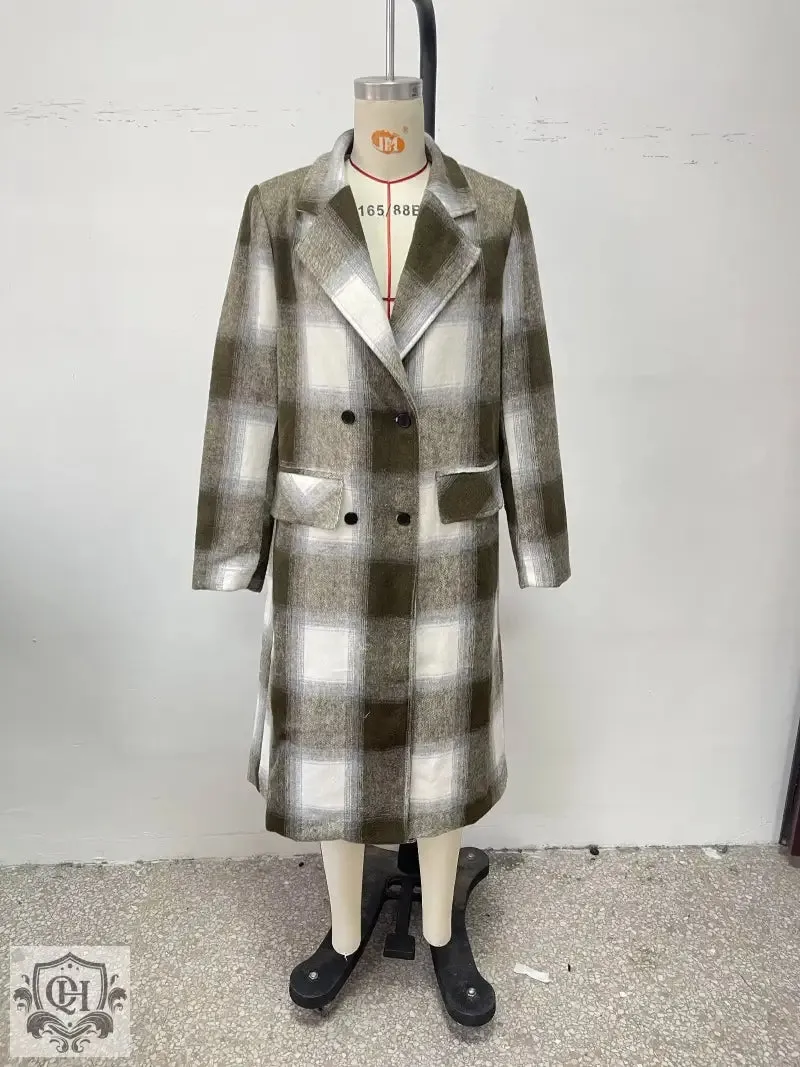 Plaid Mid-Length Coat