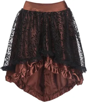 Plus Size Steampunk Costume for Women Hippie Victorian Gothic Vintage Medieval Dress Skirt Zipper Ruched Lace Skirts