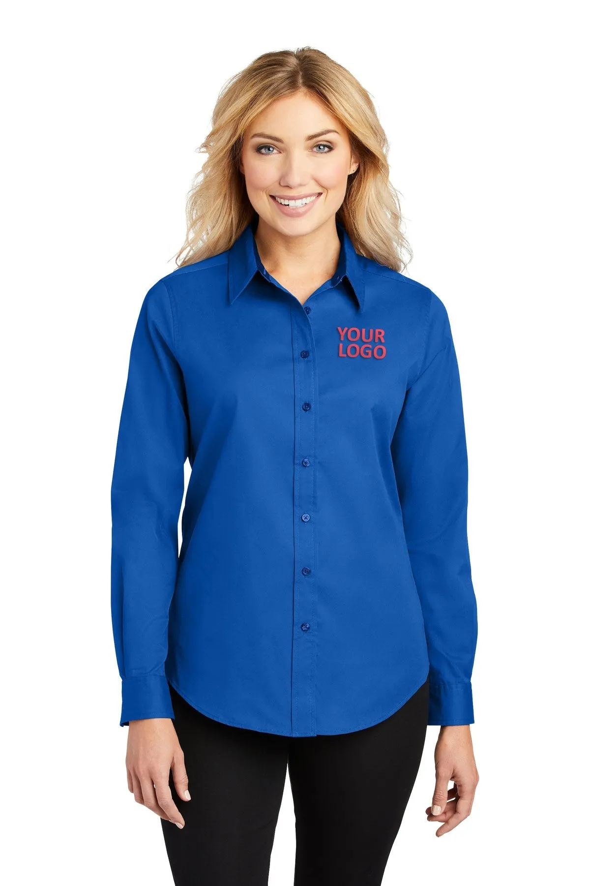 Port Authority Ladies Custom Easy Care Shirts, Strong Blue