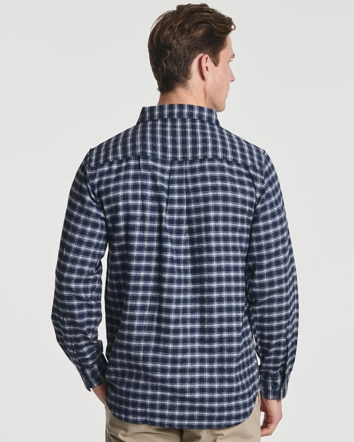 Real Essentials 3 Pack: Men's Long-Sleeve Flannel Button Down Plaid Casual Shirt (Available in Big & Tall)