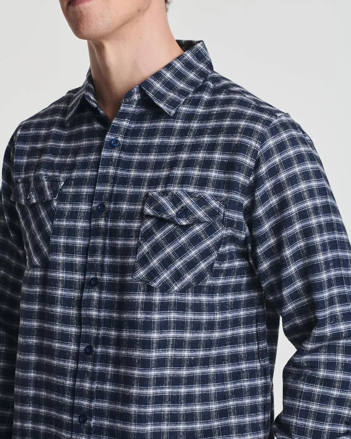 Real Essentials 3 Pack: Men's Long-Sleeve Flannel Button Down Plaid Casual Shirt (Available in Big & Tall)