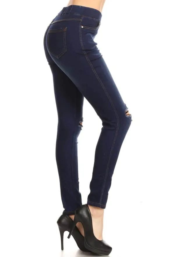 Rip Knee Jeggers Denim