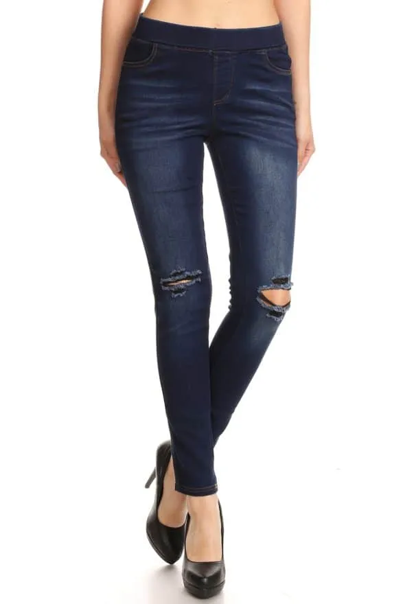 Rip Knee Jeggers Denim