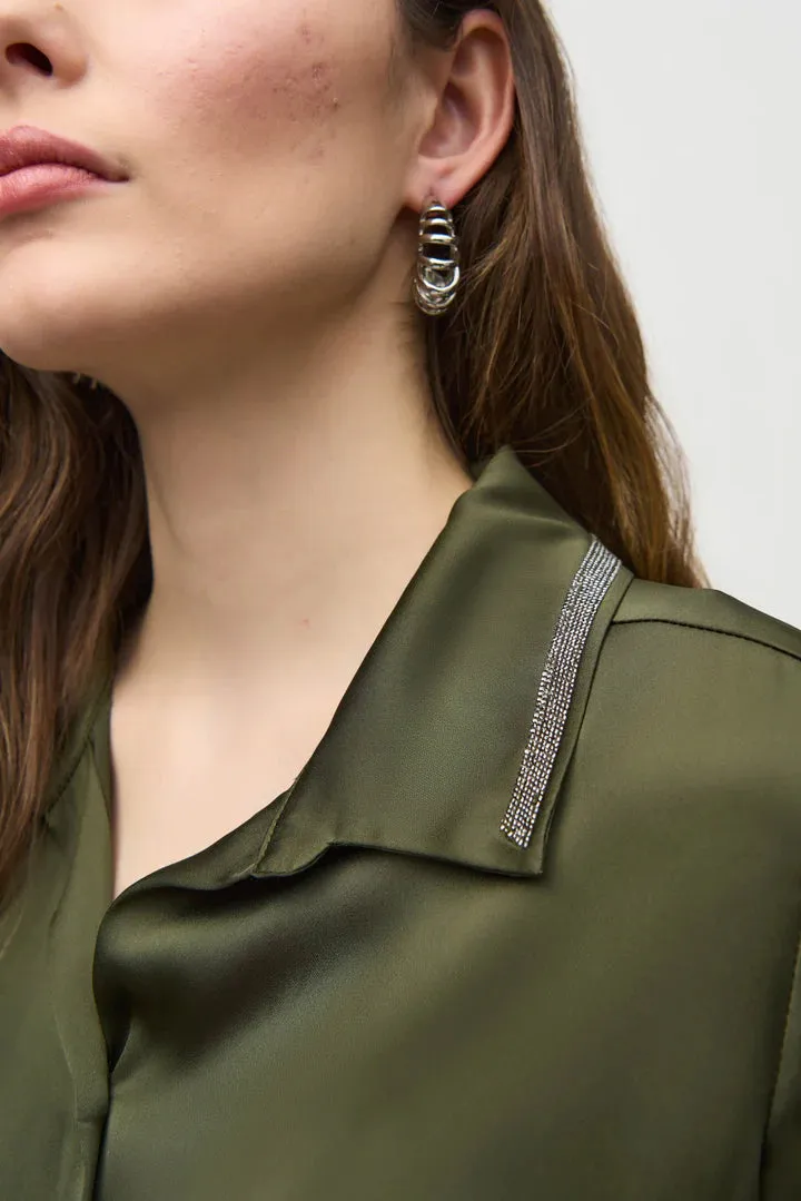 SATIN STRAIGHT BLOUSE