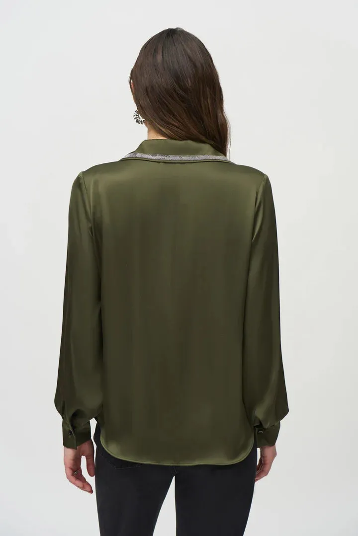 SATIN STRAIGHT BLOUSE