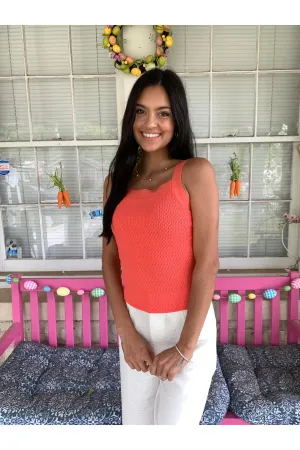 Scala Seamless Square Neck Halter In Coral With Built In Bra