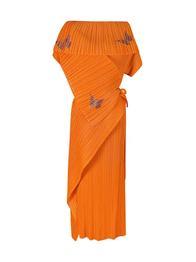 Scarf Collar Formal Dress