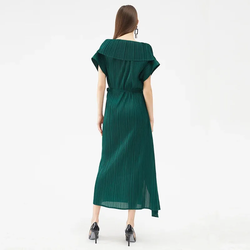 Scarf Collar Formal Dress