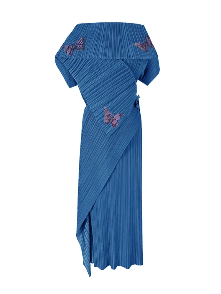 Scarf Collar Formal Dress