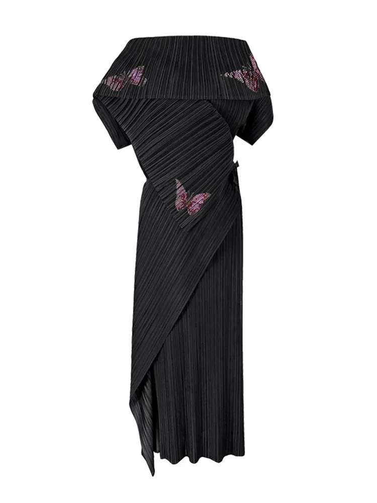 Scarf Collar Formal Dress