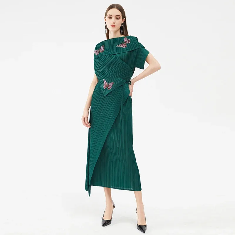 Scarf Collar Formal Dress