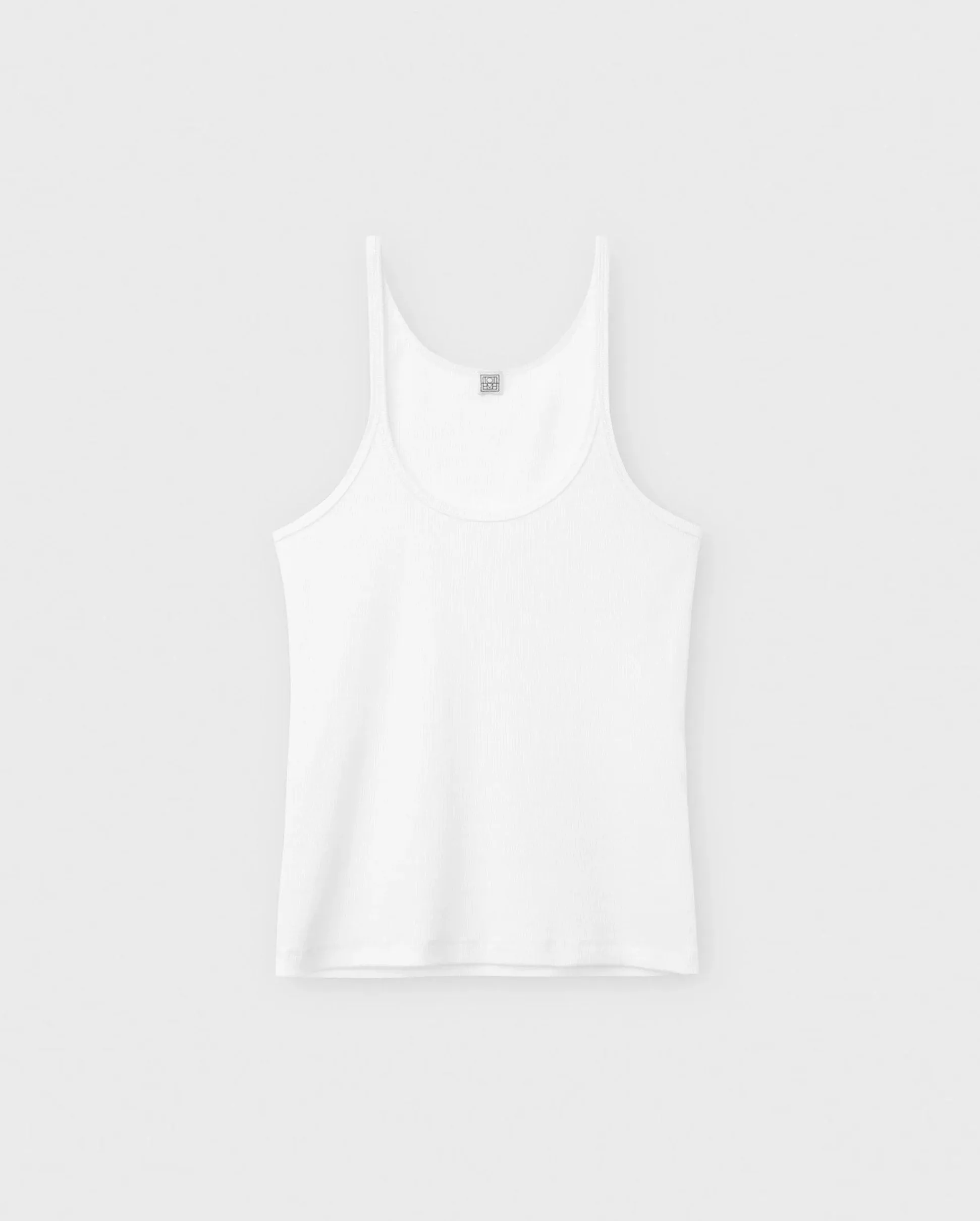SCOOP NECK RIB TANK / WHITE