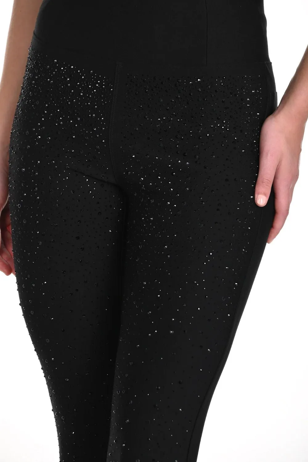 Sequin Ponte Pants | Black