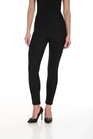 Sequin Ponte Pants | Black
