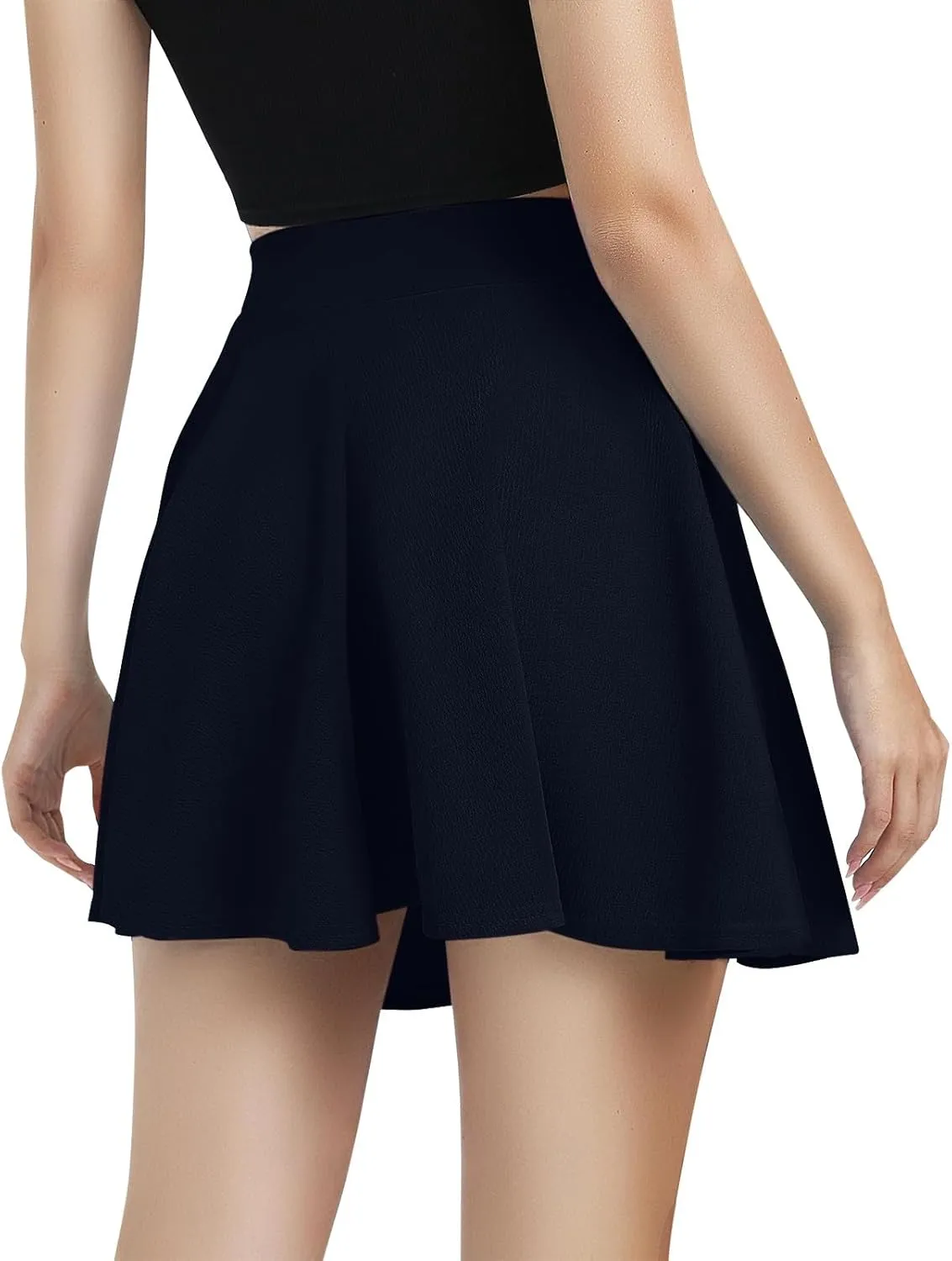 Tennis Skorts for Women Summer Casual Basic Versatile Golf Skort Stretchy Flared Pleated Mini Skater Skirt with Lined