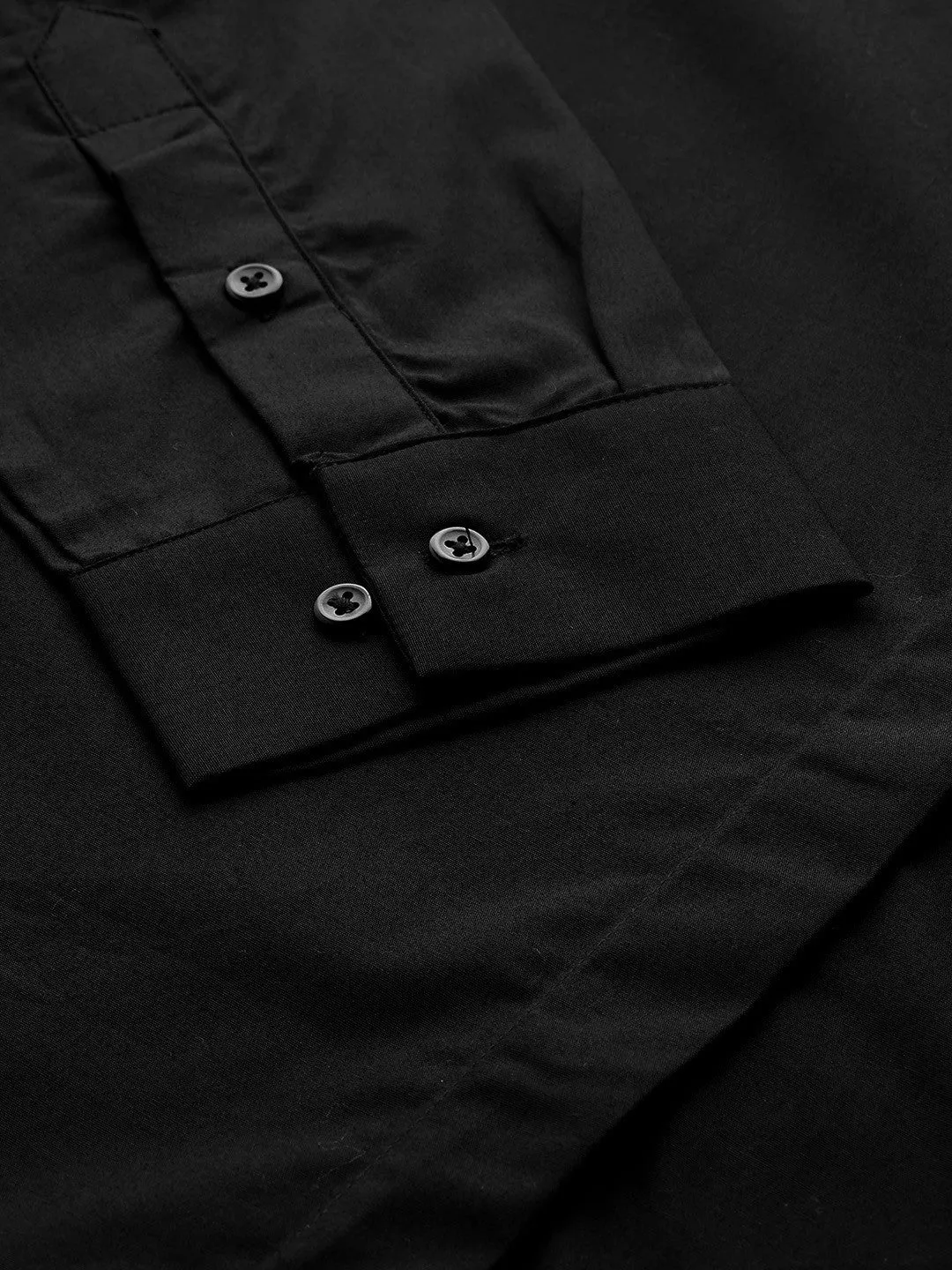 Women Black Solid Pure Cotton Plus Size Formal Shirt