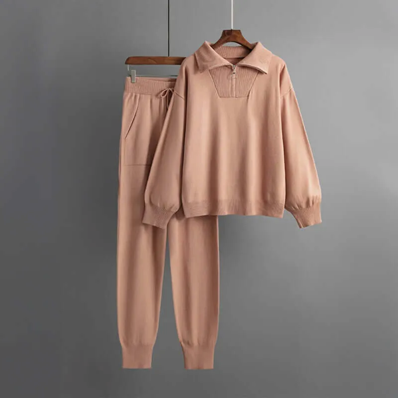 Women's Knitted 2-Piece Set - Stylish & Comfortable