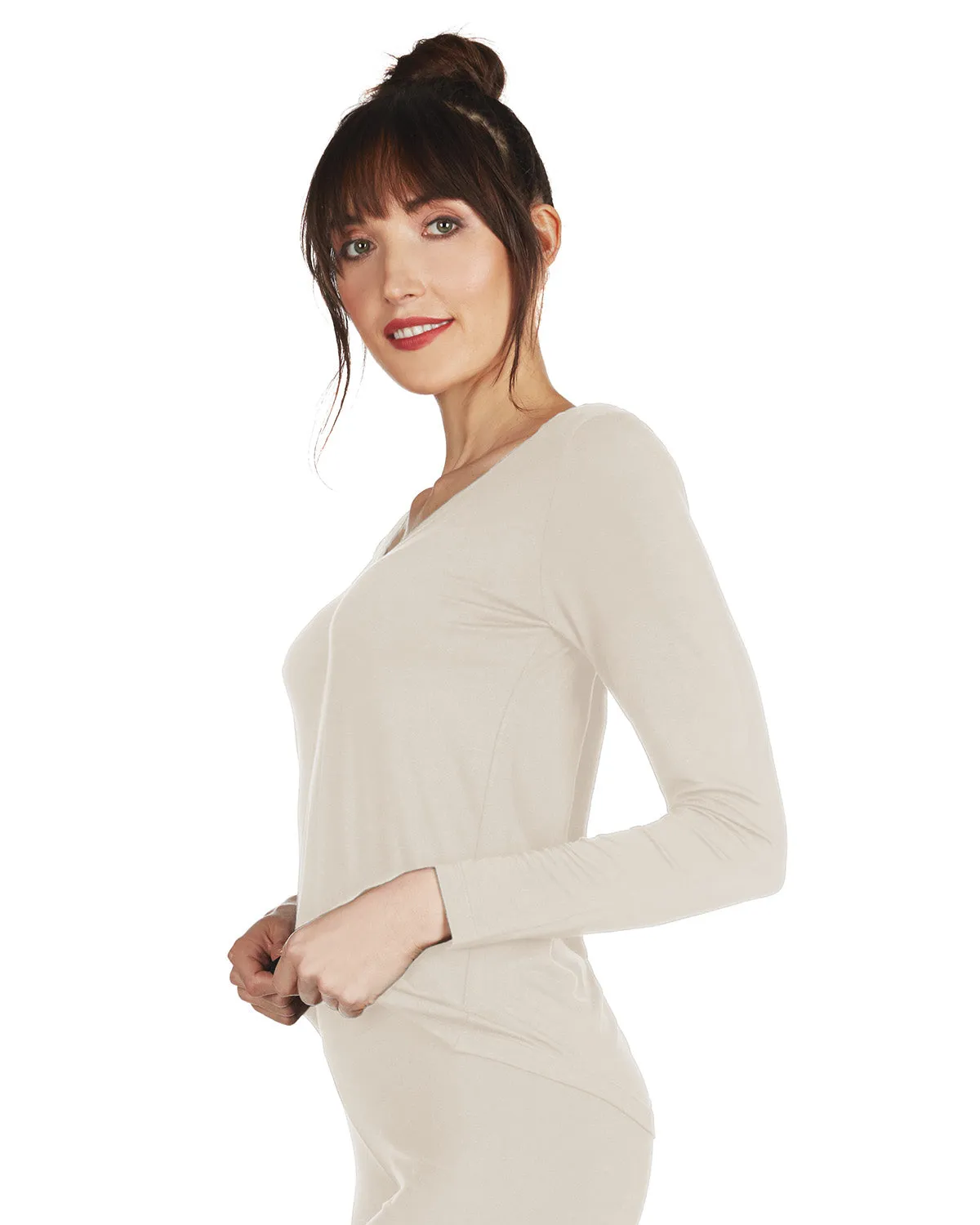 Women's Soft Bamboo Blend Relaxed Long Sleeve Top