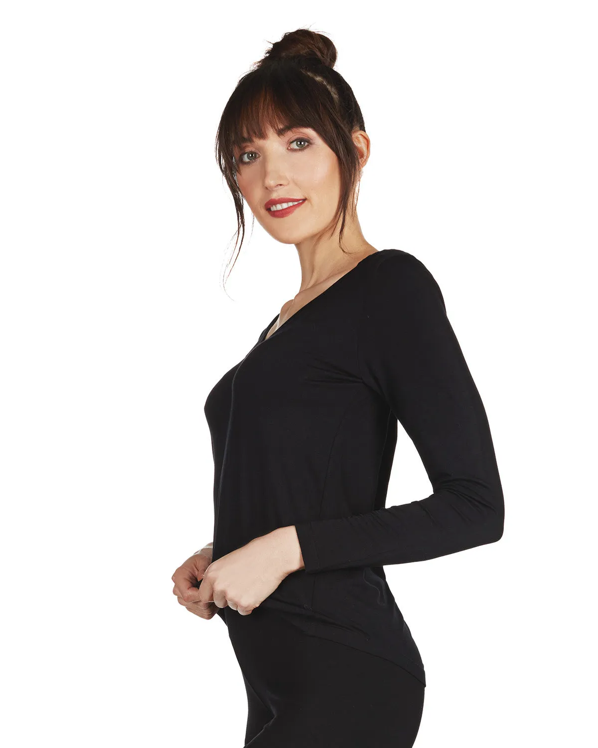 Women's Soft Bamboo Blend Relaxed Long Sleeve Top