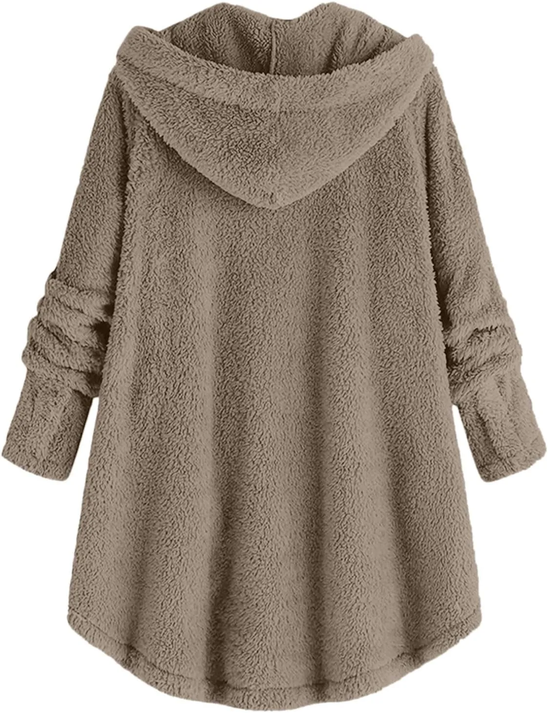 YRAETENM Womens Fuzzy Fleece Sherpa Hoodies Oversized Warm Winter Coats Soft Button down Long Jackets Cardigan with Pockets