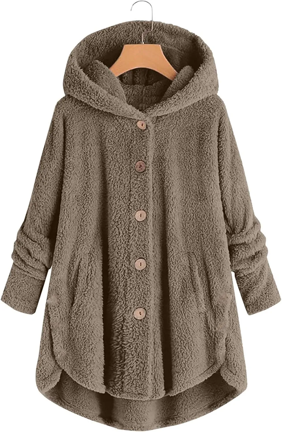 YRAETENM Womens Fuzzy Fleece Sherpa Hoodies Oversized Warm Winter Coats Soft Button down Long Jackets Cardigan with Pockets